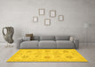 Machine Washable Persian Yellow Traditional Rug in a Living Room, wshtr1975yw