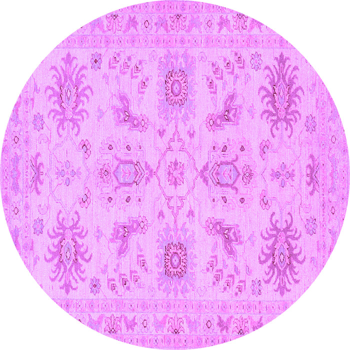 Round Persian Purple Traditional Rug, tr1975pur