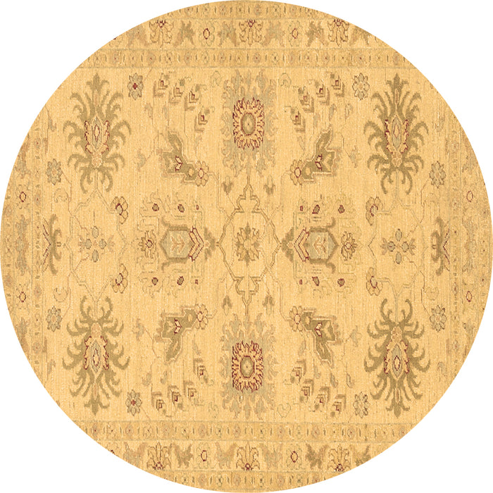 Round Machine Washable Persian Brown Traditional Rug, wshtr1975brn