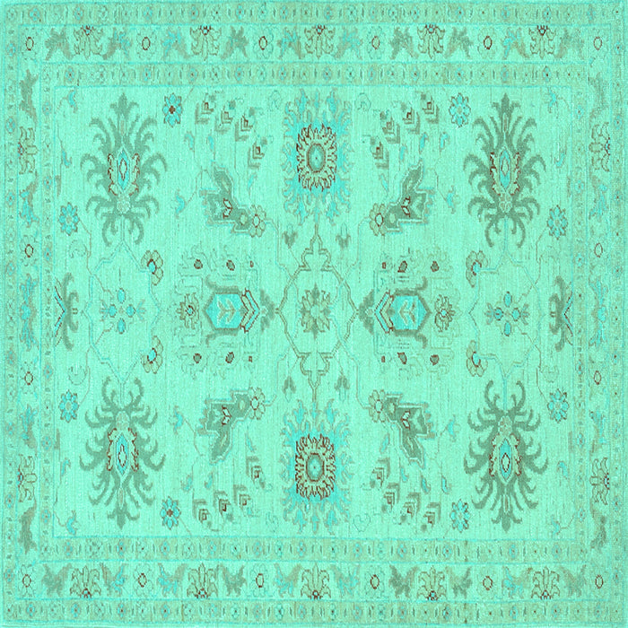 Square Persian Turquoise Traditional Rug, tr1975turq