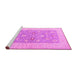 Sideview of Machine Washable Oriental Pink Traditional Rug, wshtr1976pnk