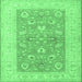 Square Machine Washable Oriental Emerald Green Traditional Area Rugs, wshtr1976emgrn