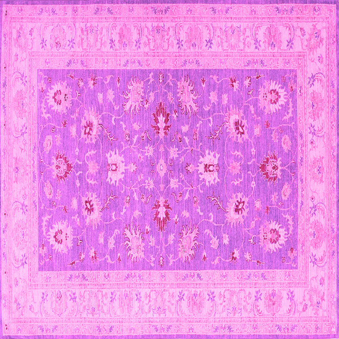 Square Machine Washable Oriental Pink Traditional Rug, wshtr1976pnk