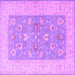 Square Oriental Purple Traditional Rug, tr1976pur