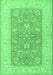 Machine Washable Oriental Emerald Green Traditional Area Rugs, wshtr1976emgrn