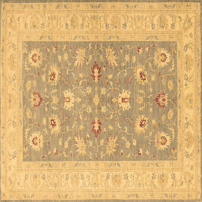 Square Oriental Brown Traditional Rug, tr1976brn
