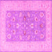 Square Oriental Pink Traditional Rug, tr1976pnk