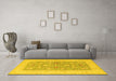 Machine Washable Oriental Yellow Traditional Rug in a Living Room, wshtr1976yw