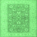Square Oriental Emerald Green Traditional Rug, tr1976emgrn