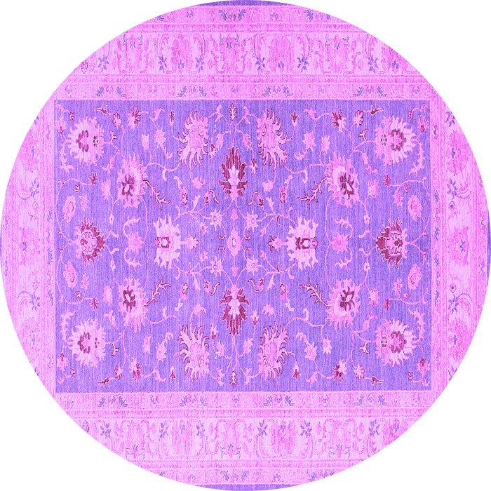 Round Machine Washable Oriental Purple Traditional Area Rugs, wshtr1976pur