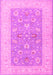 Machine Washable Oriental Pink Traditional Rug, wshtr1976pnk