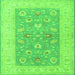 Round Machine Washable Oriental Green Traditional Area Rugs, wshtr1976grn