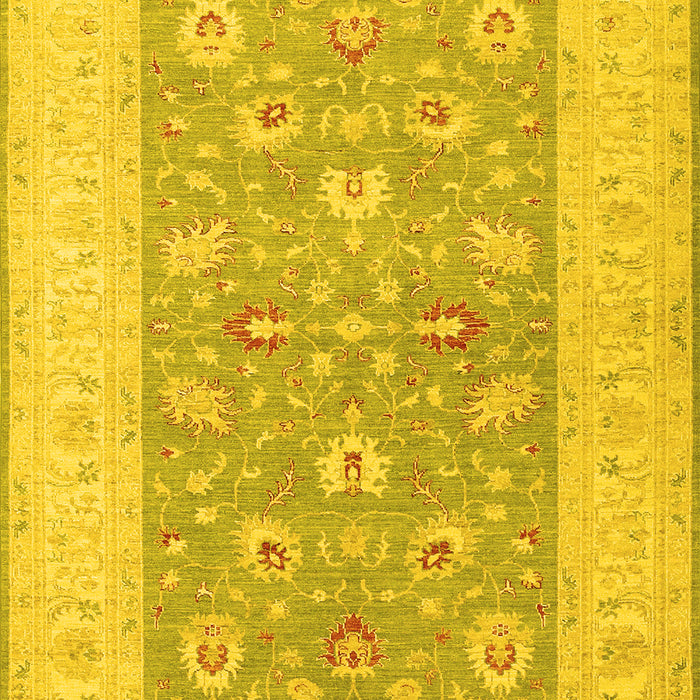 Machine Washable Oriental Yellow Traditional Rug, wshtr1976yw