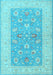 Machine Washable Oriental Light Blue Traditional Rug, wshtr1976lblu