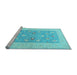 Sideview of Machine Washable Oriental Light Blue Traditional Rug, wshtr1976lblu