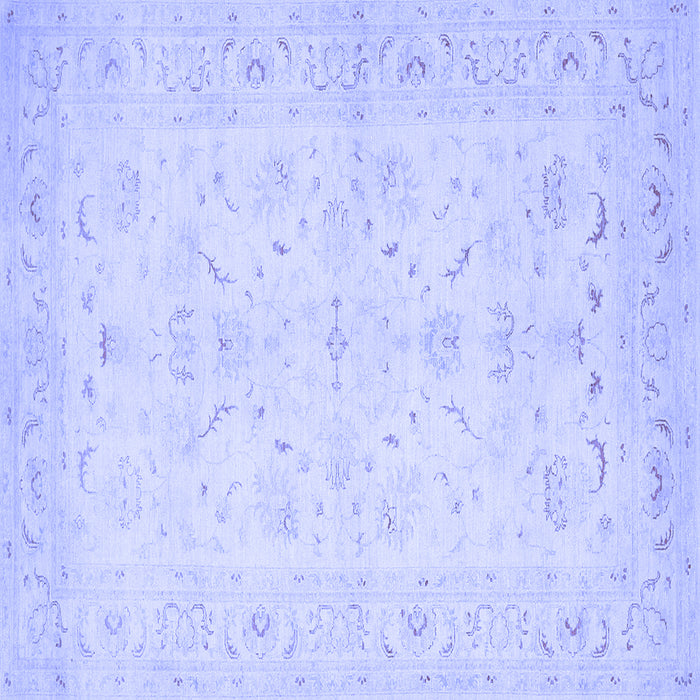 Square Machine Washable Persian Blue Traditional Rug, wshtr1977blu