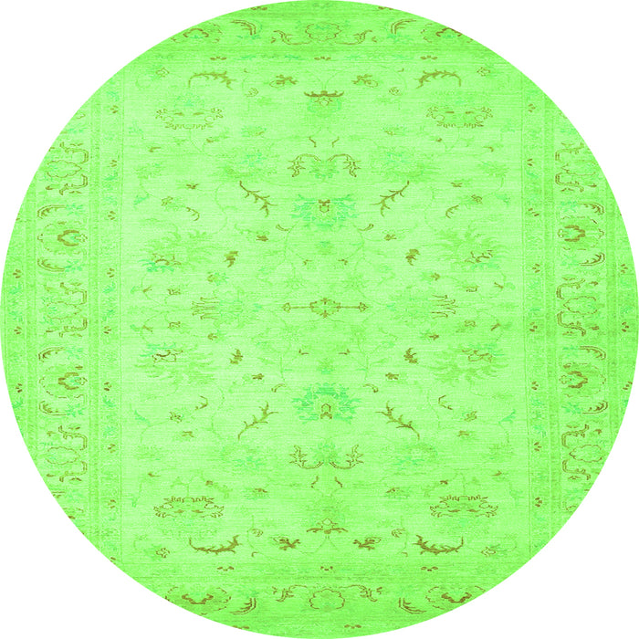 Square Persian Green Traditional Rug, tr1977grn