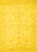 Machine Washable Persian Yellow Traditional Rug, wshtr1977yw