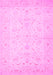 Machine Washable Persian Pink Traditional Rug, wshtr1977pnk