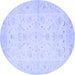 Round Persian Blue Traditional Rug, tr1977blu