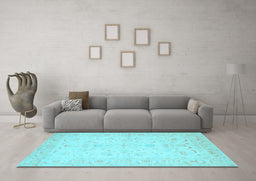 Machine Washable Persian Light Blue Traditional Rug in a Living Room, wshtr1977lblu