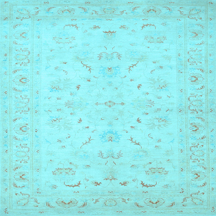Square Machine Washable Persian Light Blue Traditional Rug, wshtr1977lblu