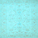 Square Machine Washable Persian Light Blue Traditional Rug, wshtr1977lblu