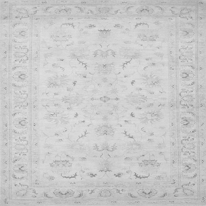 Round Machine Washable Persian Gray Traditional Rug, wshtr1977gry