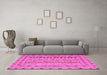 Machine Washable Persian Pink Traditional Rug in a Living Room, wshtr1978pnk