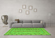 Machine Washable Persian Green Traditional Area Rugs in a Living Room,, wshtr1978grn