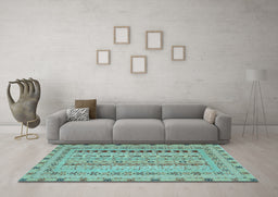 Machine Washable Persian Light Blue Traditional Rug in a Living Room, wshtr1978lblu