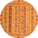 Square Persian Orange Traditional Rug, tr1978org