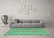 Machine Washable Persian Turquoise Traditional Area Rugs in a Living Room,, wshtr1978turq