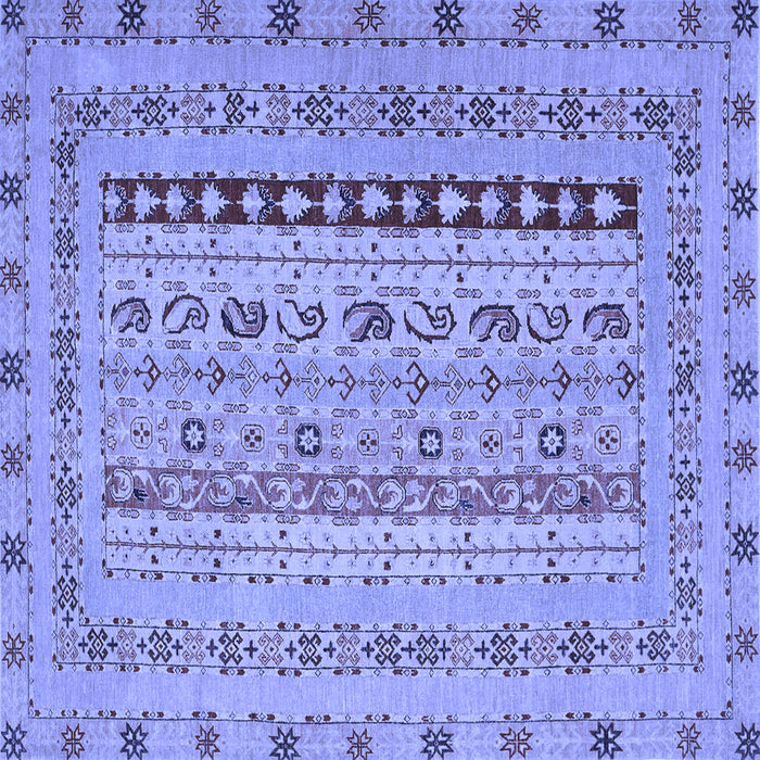 Square Machine Washable Persian Blue Traditional Rug, wshtr1978blu