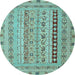 Round Persian Light Blue Traditional Rug, tr1978lblu