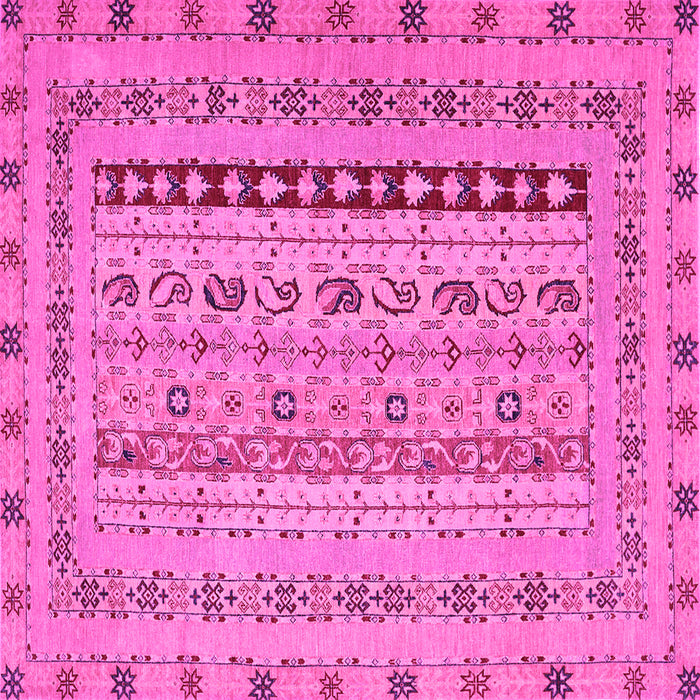 Square Machine Washable Persian Pink Traditional Rug, wshtr1978pnk