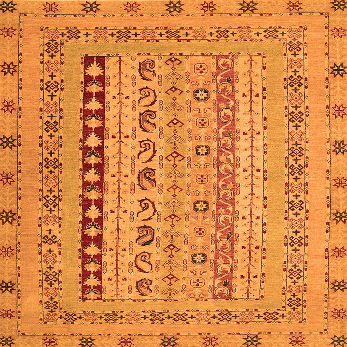 Round Machine Washable Persian Orange Traditional Area Rugs, wshtr1978org