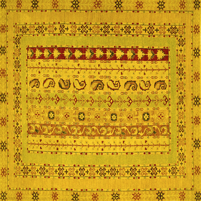 Square Machine Washable Persian Yellow Traditional Rug, wshtr1978yw