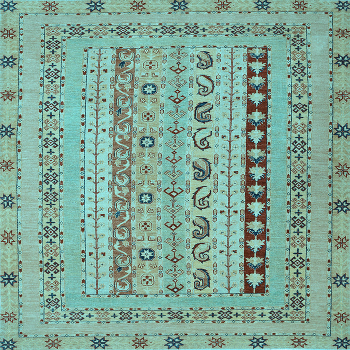 Square Persian Light Blue Traditional Rug, tr1978lblu