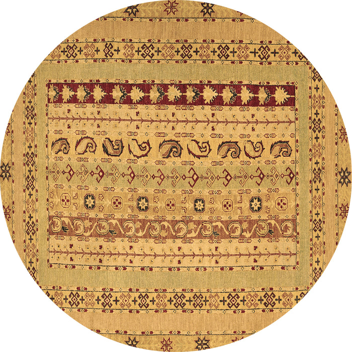 Round Machine Washable Persian Brown Traditional Rug, wshtr1978brn