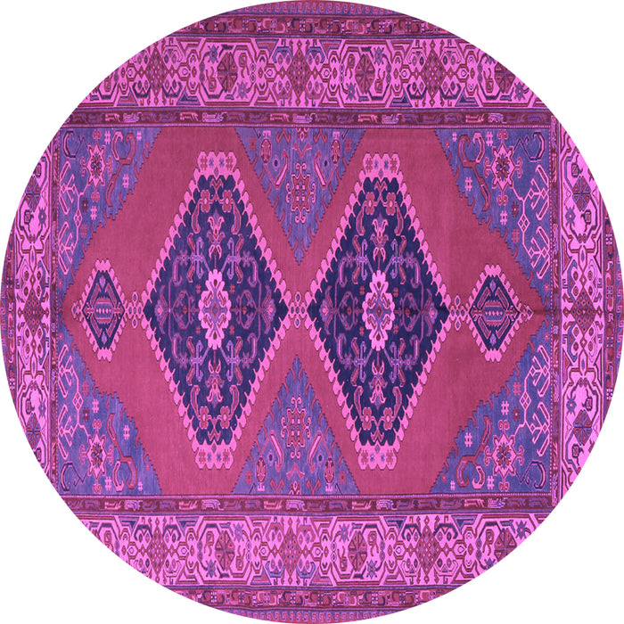 Round Persian Purple Traditional Rug, tr1979pur