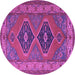 Round Persian Purple Traditional Rug, tr1979pur