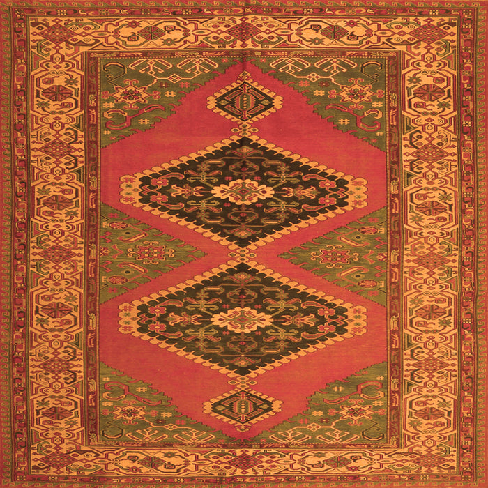 Round Machine Washable Persian Orange Traditional Area Rugs, wshtr1979org