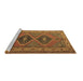 Sideview of Machine Washable Persian Brown Traditional Rug, wshtr1979brn