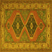 Square Persian Yellow Traditional Rug, tr1979yw
