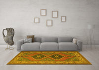 Machine Washable Persian Yellow Traditional Rug, wshtr1979yw