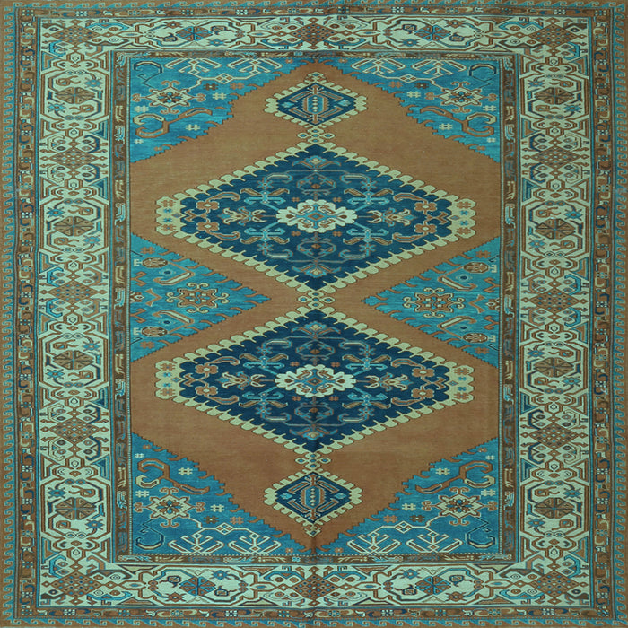 Square Persian Light Blue Traditional Rug, tr1979lblu