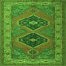 Round Machine Washable Persian Green Traditional Area Rugs, wshtr1979grn