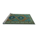 Sideview of Machine Washable Persian Light Blue Traditional Rug, wshtr1979lblu