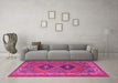 Machine Washable Persian Pink Traditional Rug in a Living Room, wshtr1979pnk